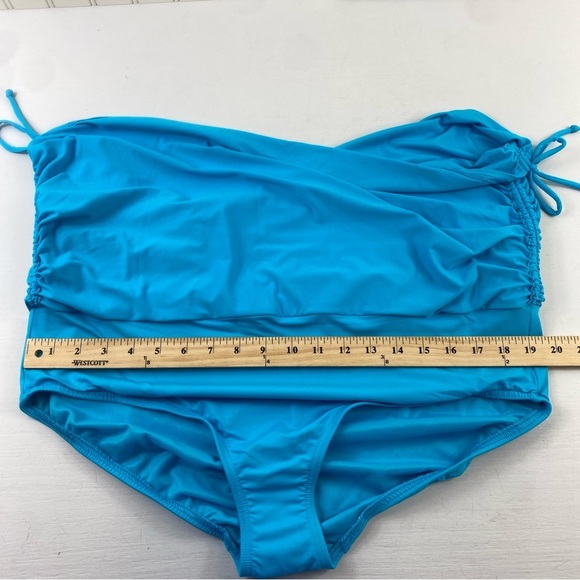 NWT Lands’ End Women’s Bright Blue Ruched Sides Swim Skirt Sz 18 - Picture 12 of 14